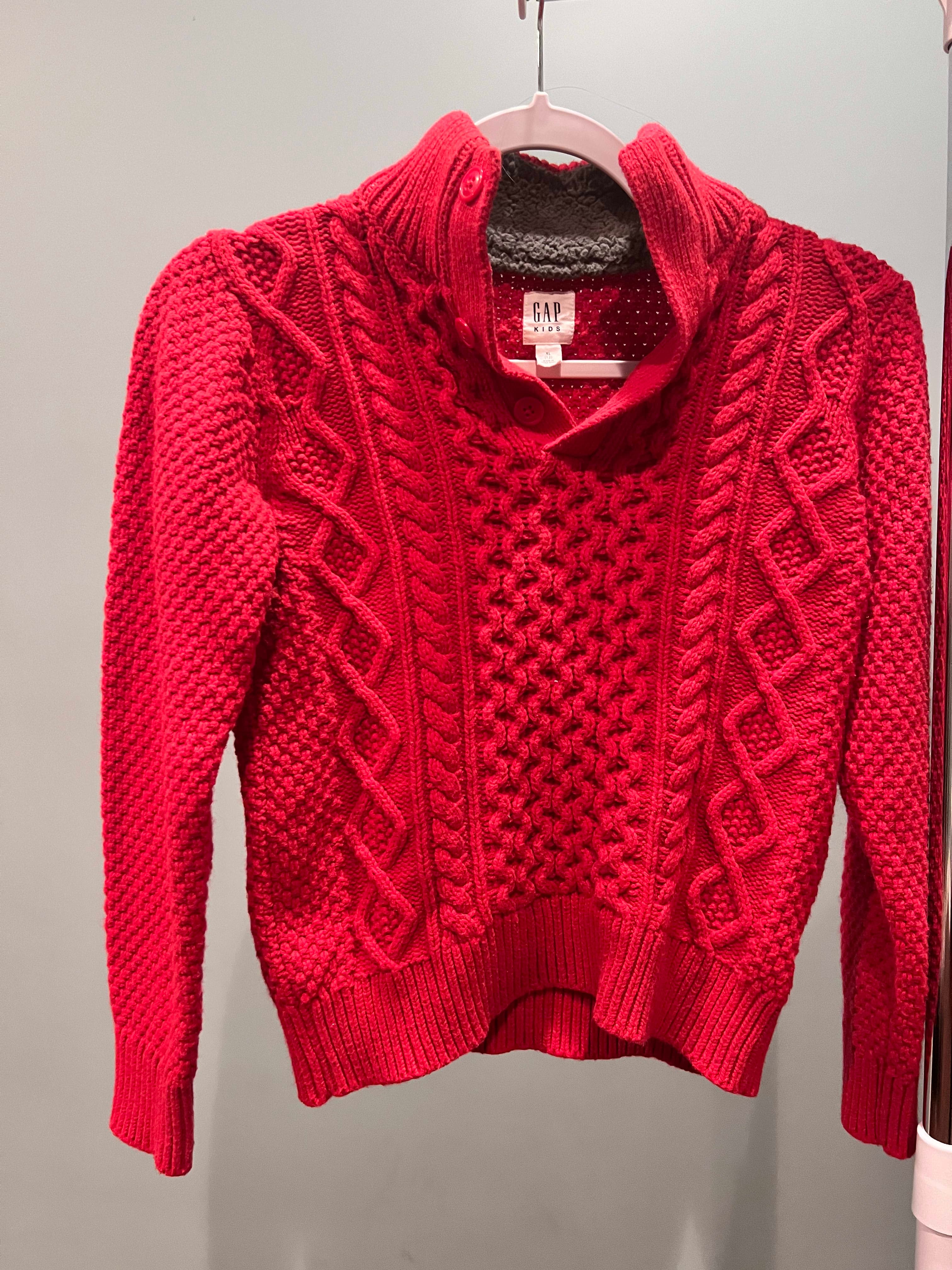GAP Kids Red Cable-Knit Sweater