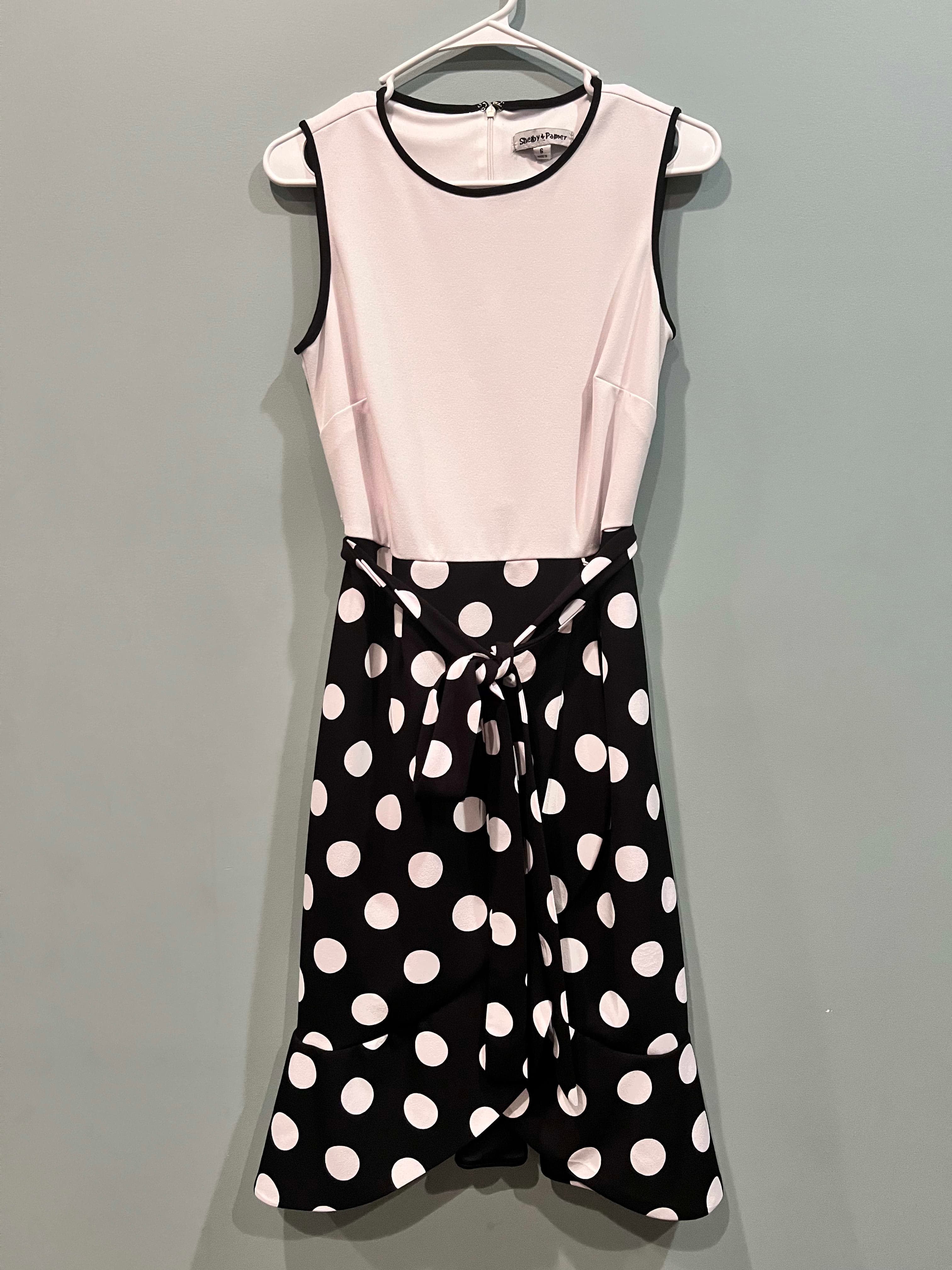 David Pactor Black and White Polka Dot Dress