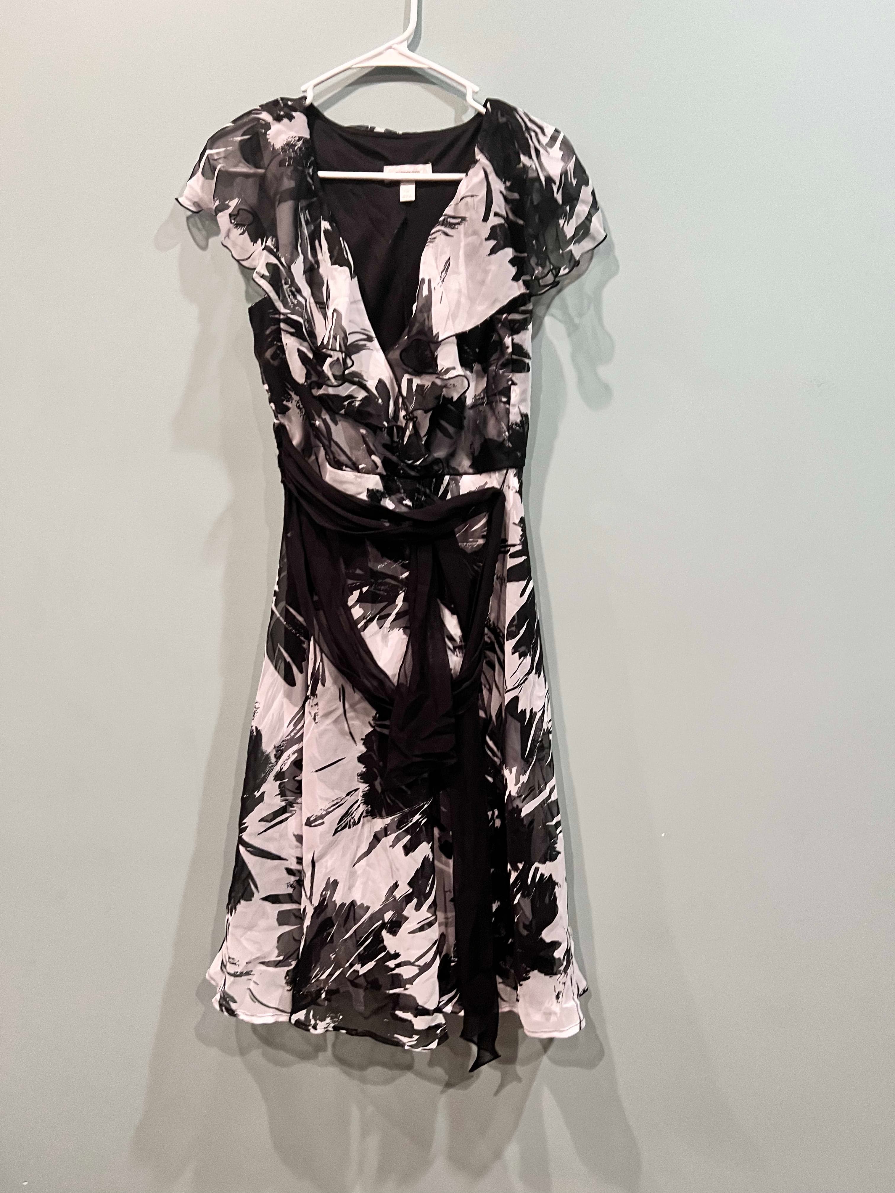 Black and White Abstract Print Dress - formal/Party