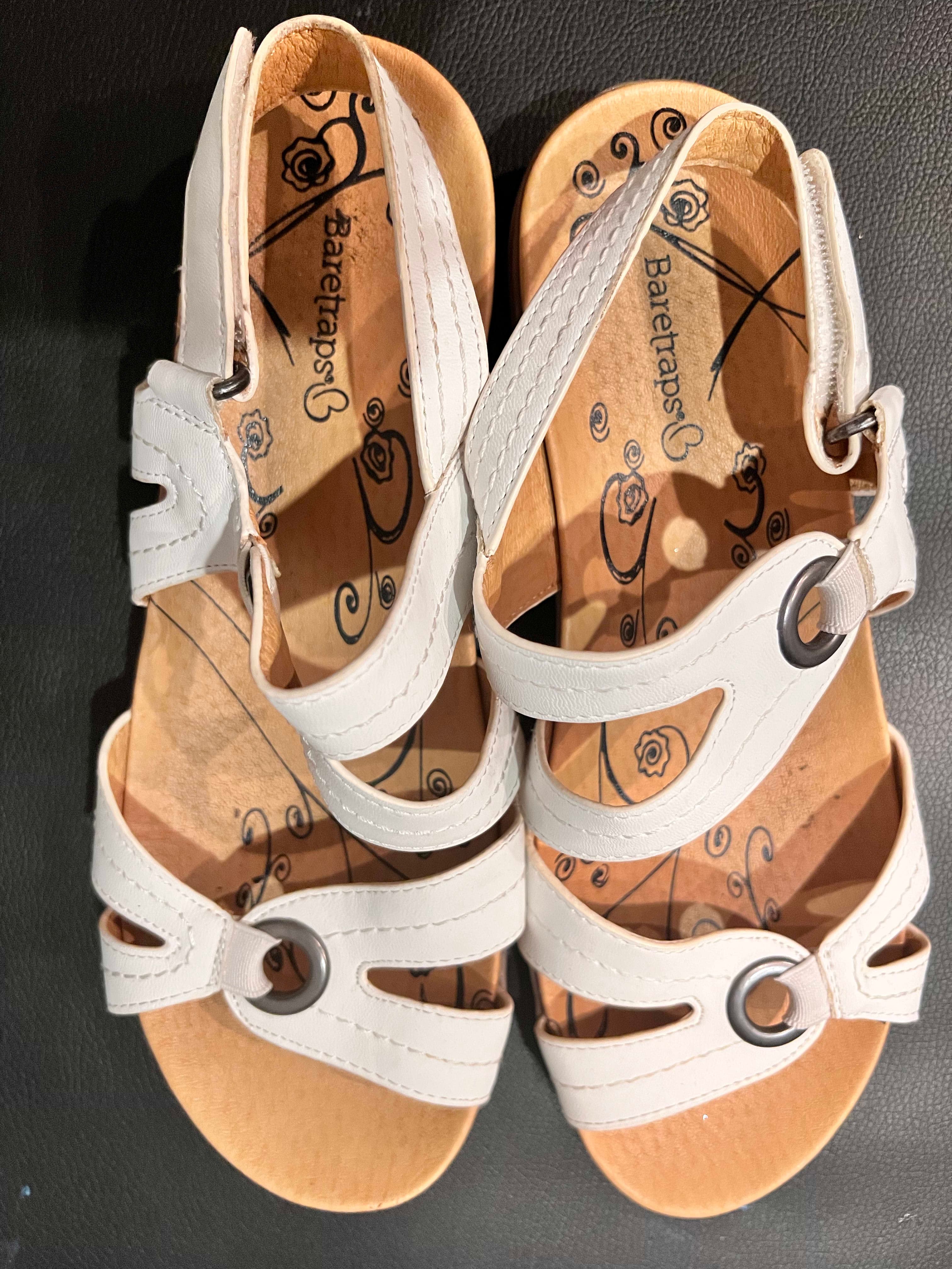 Barètaos White Leather Strappy Sandals