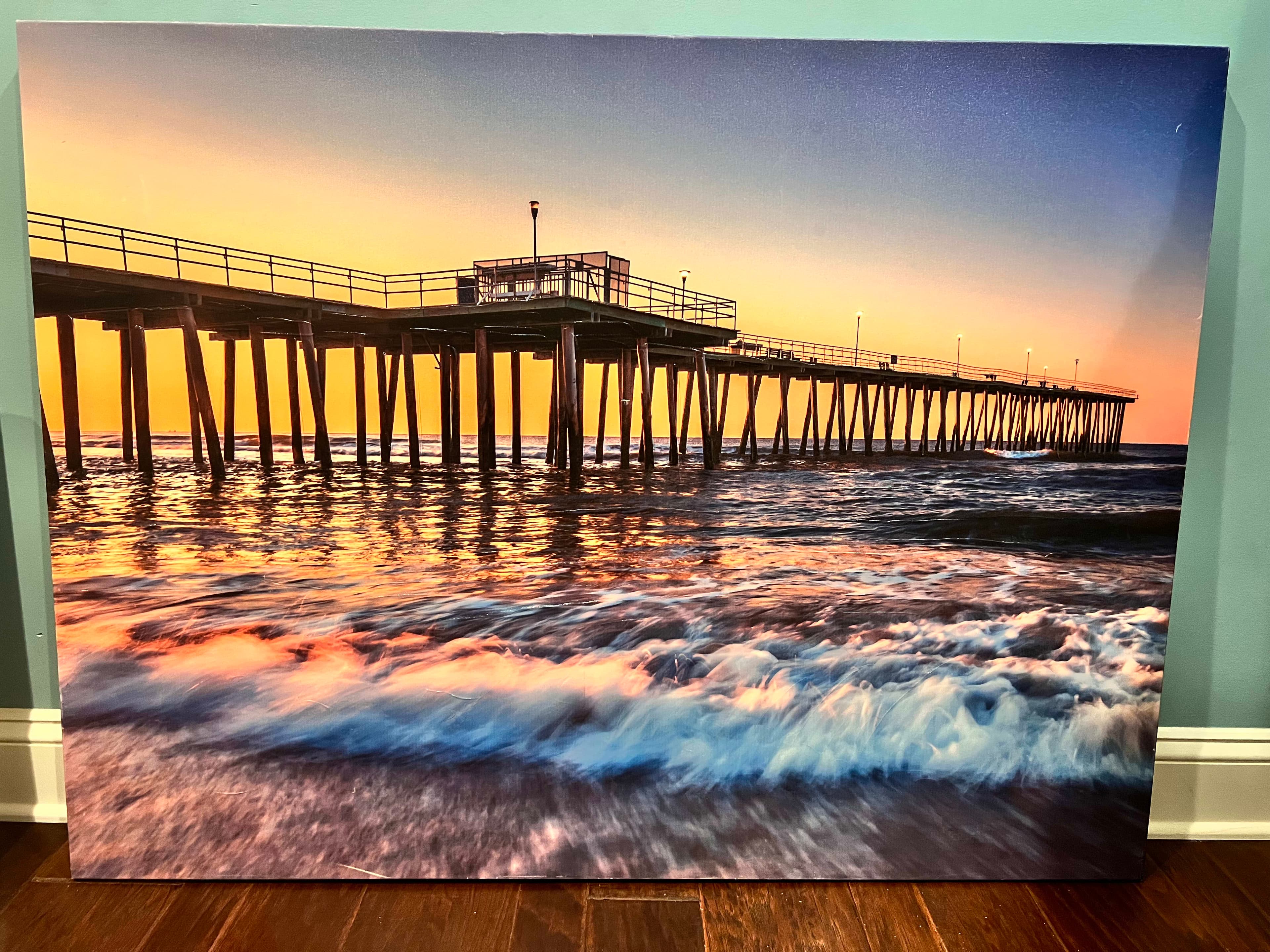 Sunset Pier Ocean Beach Canvas Print