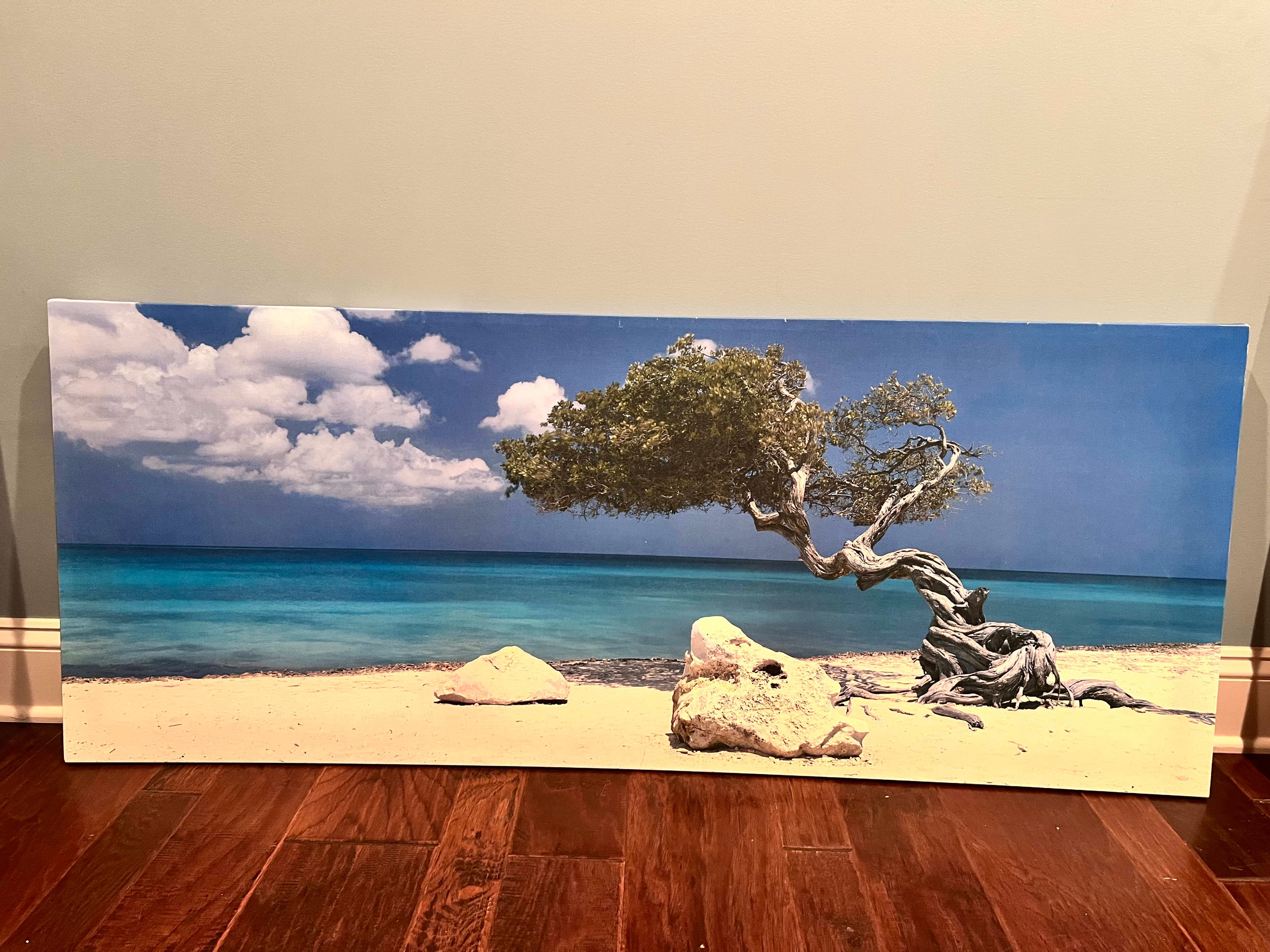 Beach Scene Canvas Print with Divi Tree
