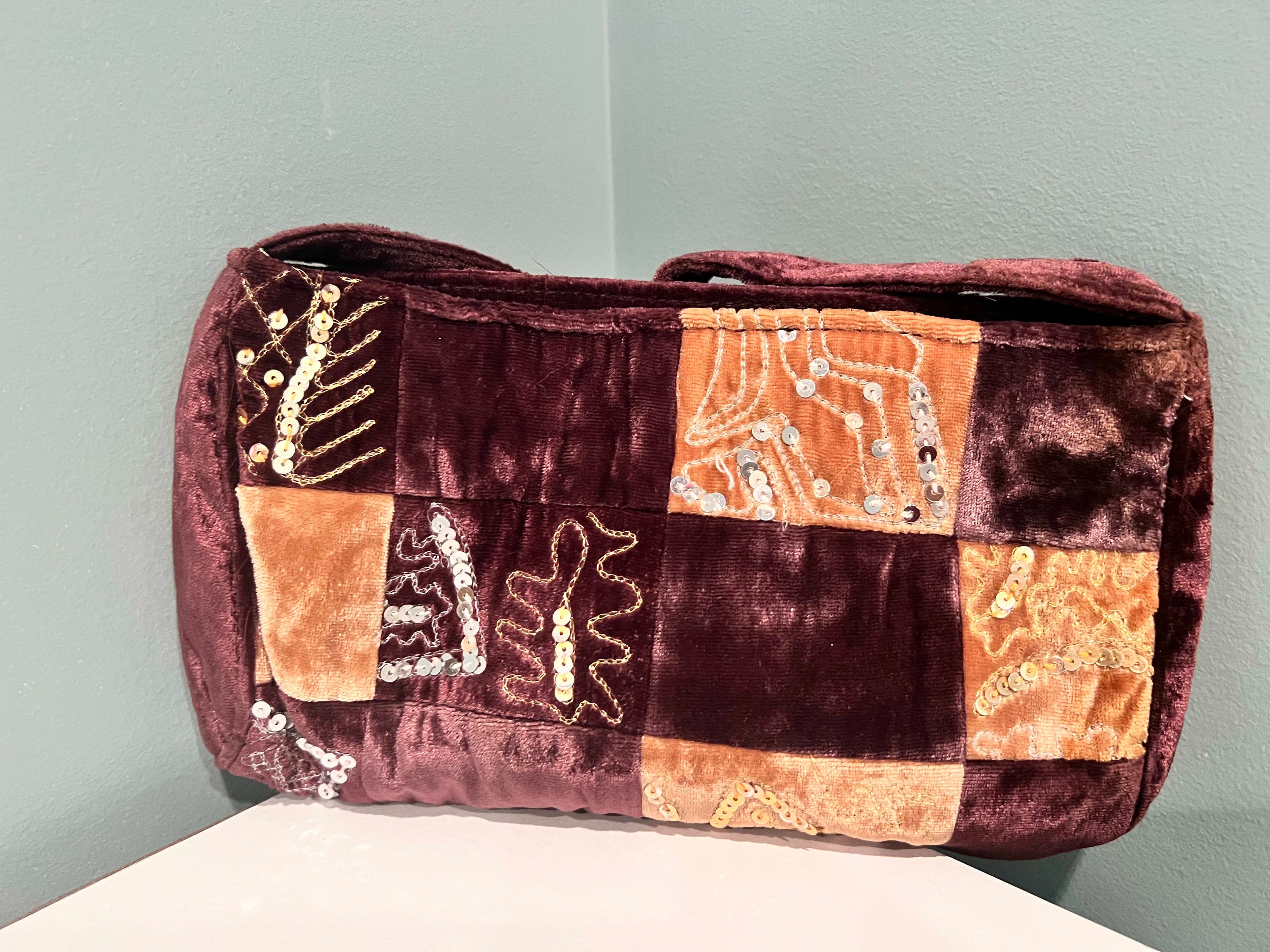 Vintage Velvet Patchwork Evening Bag