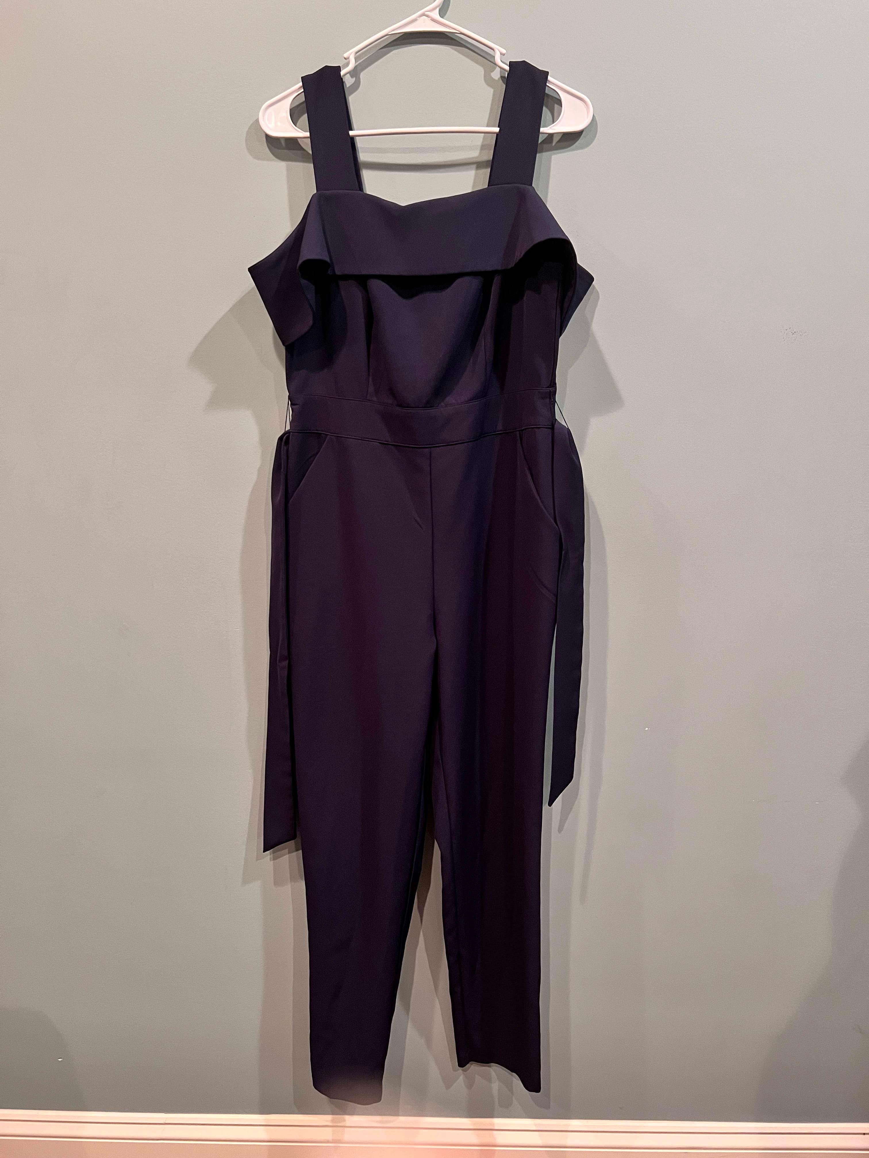 Navy Blue Cold Shoulder Jumpsuit