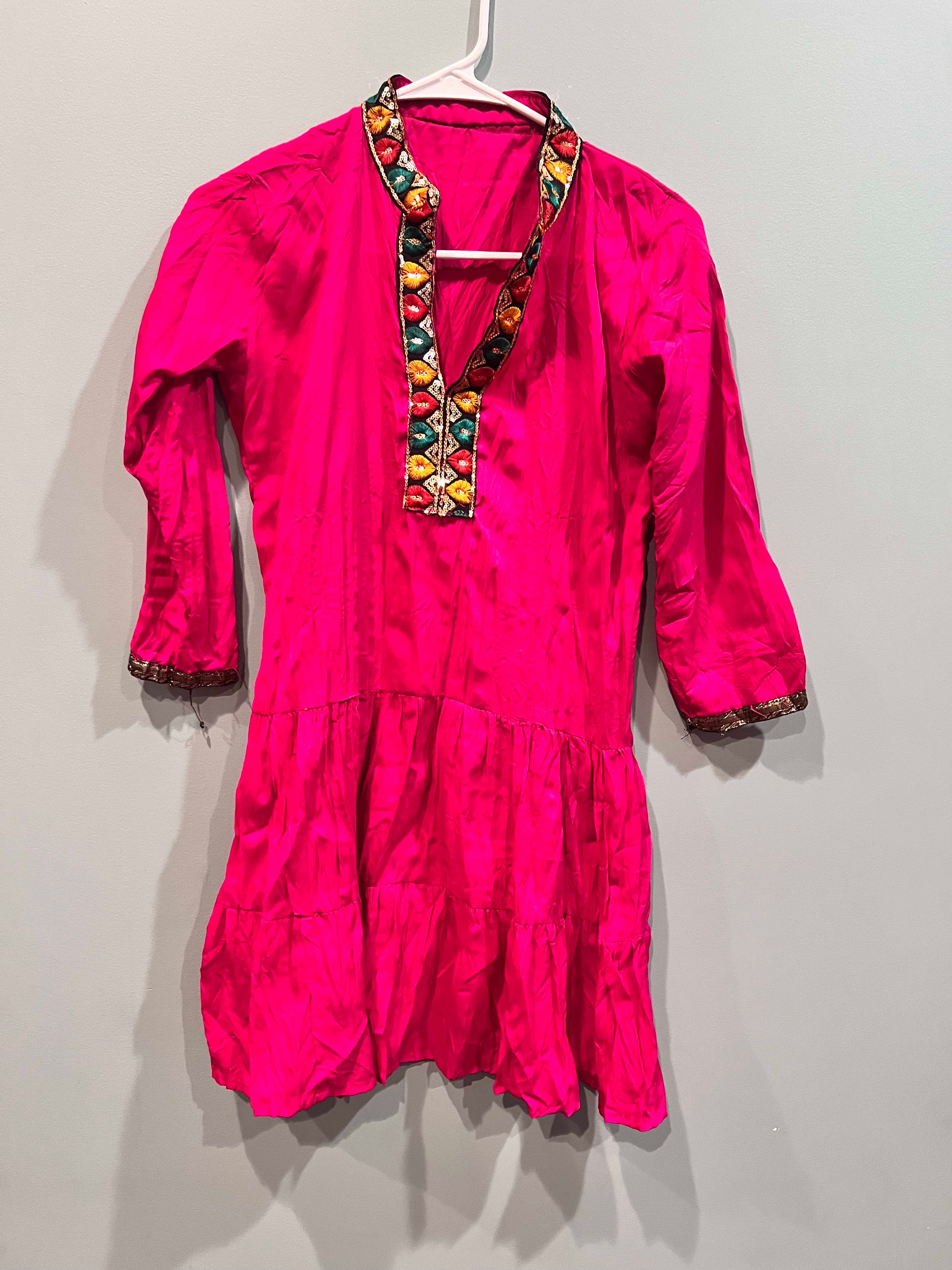 Pink Embroidered Tunic Dress